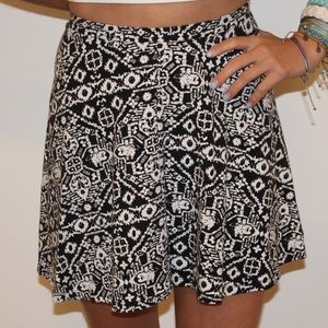 Aztec Print Skater Skirt